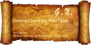Georgijevits Nétus névjegykártya